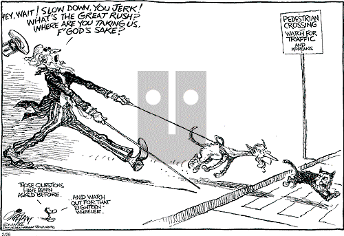 Pat Oliphant on Wednesday February 26, 2003 Comic Strip