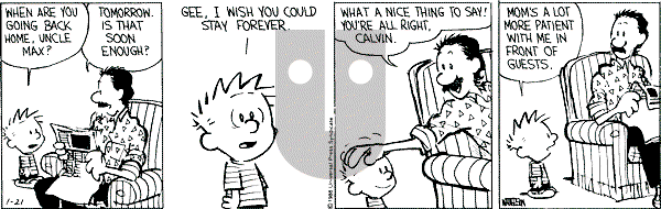 Calvin and Hobbes - Thursday January 21, 1988 Comic Strip