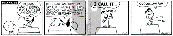 Peanuts on Thursday April 9, 1964 Comic Strip