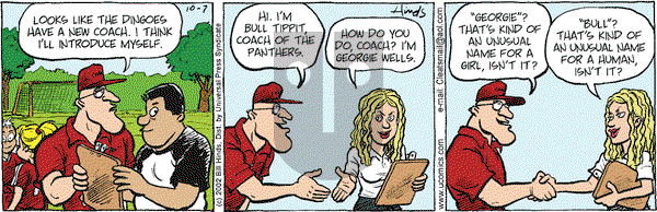 Cleats on Monday October 7, 2002 Comic Strip