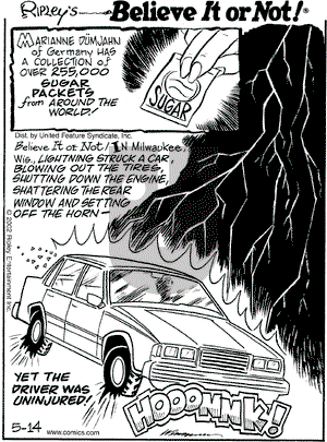 Ripley's Believe It or Not - Tuesday May 14, 2002 Comic Strip