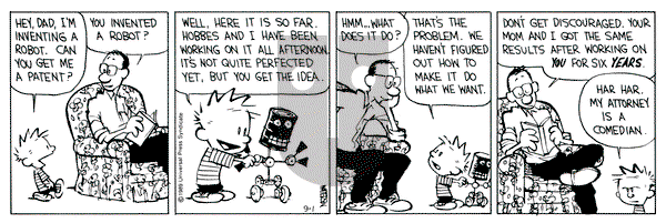 Calvin and Hobbes on Friday September 1, 1989 Comic Strip