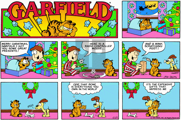 Garfield on Sunday December 25, 1983 Comic Strip