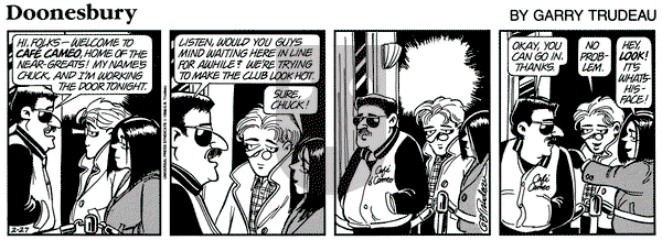 Doonesbury - Tuesday February 27, 1996 Comic Strip
