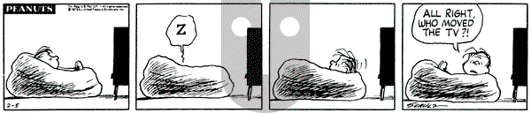 Peanuts on Wednesday February 5, 1975 Comic Strip
