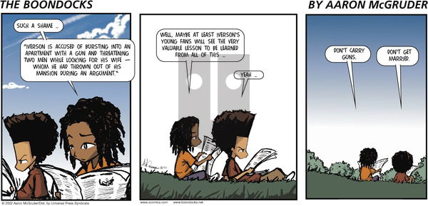 The Boondocks on Sunday August 11, 2002 Comic Strip