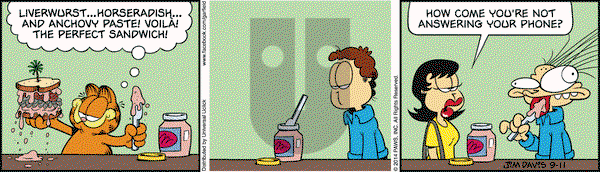 Garfield on Thursday September 11, 2014 Comic Strip