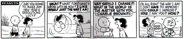 Peanuts on Monday December 31, 1956 Comic Strip