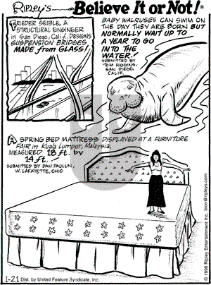 Ripley's Believe It or Not on Wednesday January 21, 1998 Comic Strip