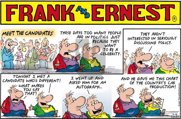 Frank and Ernest on Sunday March 18, 2012 Comic Strip