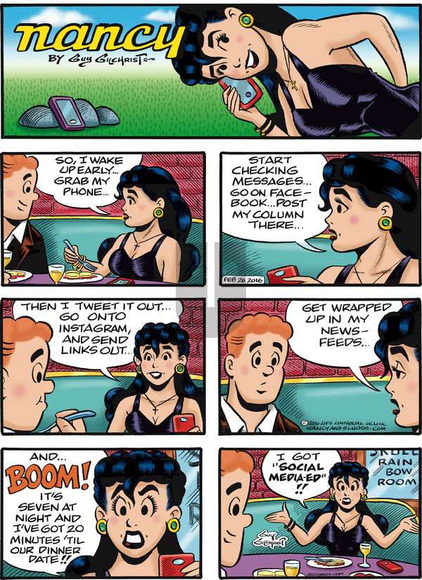 Nancy on Sunday February 28, 2016 Comic Strip