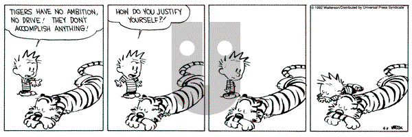 Calvin and Hobbes on Saturday April 11, 1992 Comic Strip