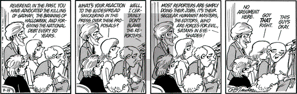 Doonesbury on Friday September 19, 1986 Comic Strip