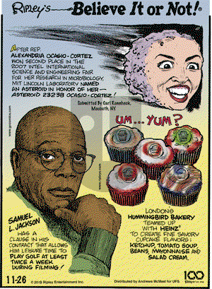 Ripley's Believe It or Not on Tuesday November 26, 2019 Comic Strip