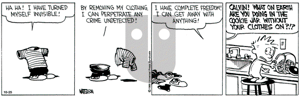 Calvin and Hobbes on Friday October 25, 1991 Comic Strip