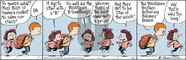 Cul de Sac on Wednesday March 21, 2018 Comic Strip