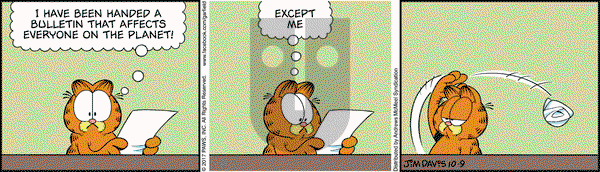 Garfield on Monday October 9, 2017 Comic Strip