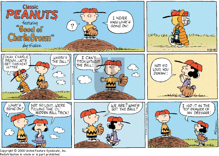 Peanuts - Sunday August 20, 2000 Comic Strip