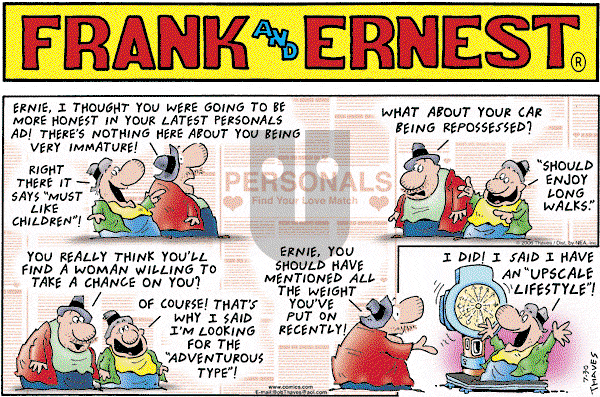 Frank and Ernest on Sunday July 30, 2006 Comic Strip