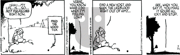 Over the Hedge on Tuesday April 24, 2001 Comic Strip
