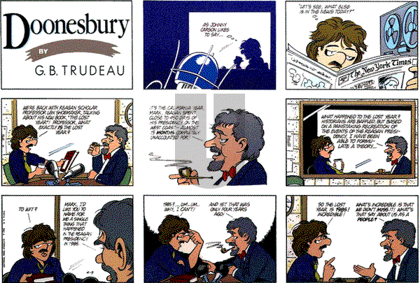 Doonesbury on Sunday April 9, 1989 Comic Strip