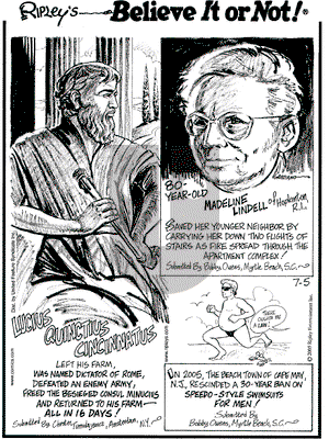 Ripley's Believe It or Not on Tuesday July 5, 2005 Comic Strip