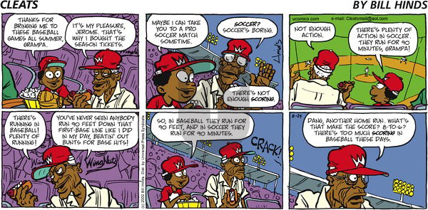 Cleats on Sunday August 25, 2002 Comic Strip