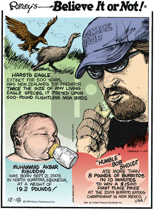 Ripley's Believe It or Not on Friday December 18, 2009 Comic Strip