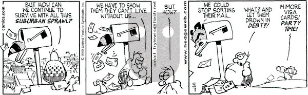 Over the Hedge on Wednesday April 7, 1999 Comic Strip