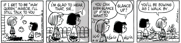 Peanuts on Saturday April 25, 1987 Comic Strip