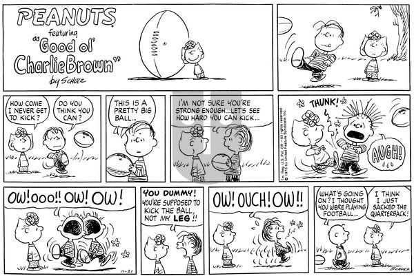 Peanuts on Sunday November 21, 1976 Comic Strip