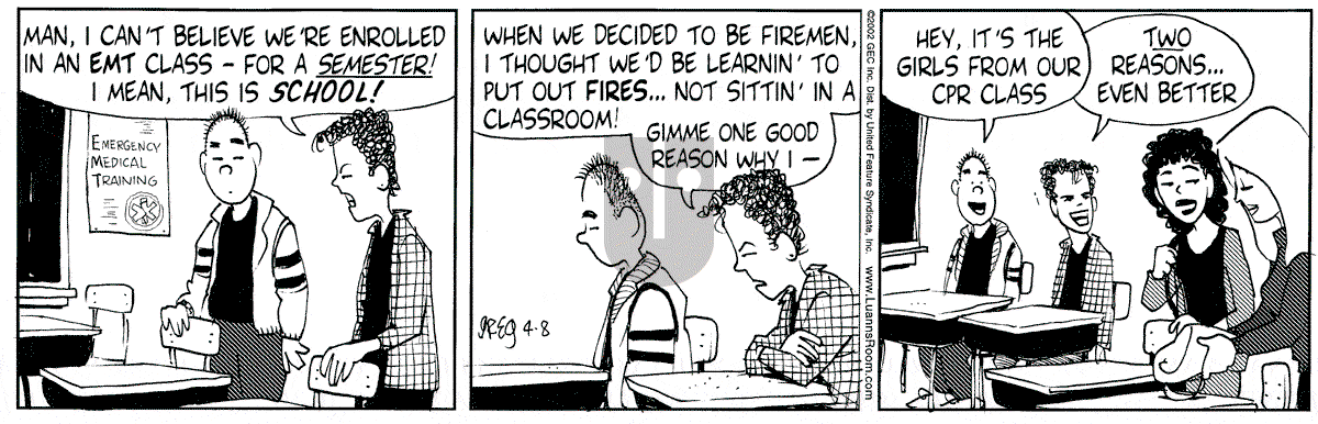Luann - Monday April 8, 2002 Comic Strip