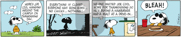 Peanuts on Thursday November 27, 2003 Comic Strip
