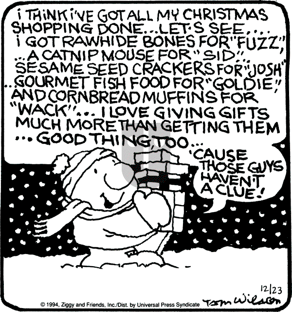 Ziggy - Friday December 23, 1994 Comic Strip