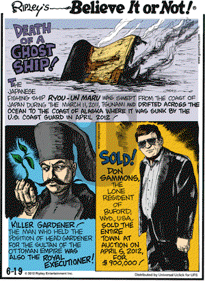 Ripley's Believe It or Not on Tuesday June 19, 2012 Comic Strip