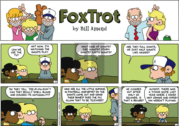 FoxTrot on Sunday September 19, 2010 Comic Strip