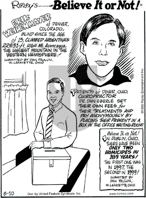Ripley's Believe It or Not on Tuesday August 10, 1999 Comic Strip