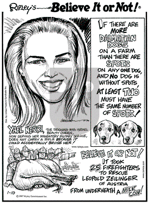 Ripley's Believe It or Not on Wednesday January 10, 2007 Comic Strip