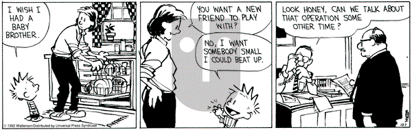 Calvin and Hobbes on Wednesday October 7, 1992 Comic Strip