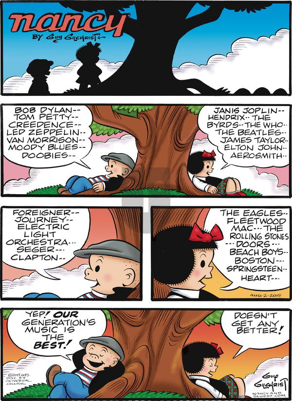 Nancy on Sunday August 2, 2015 Comic Strip