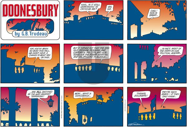 Doonesbury on Sunday November 18, 2001 Comic Strip