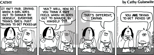 Cathy Classics on Saturday April 2, 1977 Comic Strip
