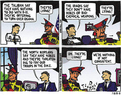 Ted Rall on Saturday January 4, 2003 Comic Strip