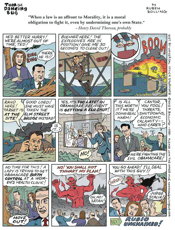 Tom the Dancing Bug on Friday October 18, 2013 Comic Strip