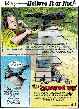 Ripley's Believe It or Not on Monday September 9, 2013 Comic Strip