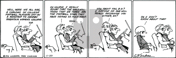 Doonesbury on Friday November 20, 1970 Comic Strip