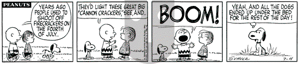 Peanuts on Monday July 4, 1960 Comic Strip
