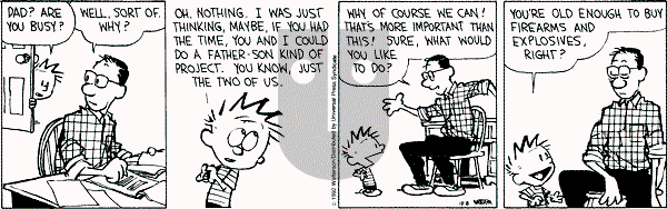 Calvin and Hobbes - Thursday October 8, 1992 Comic Strip