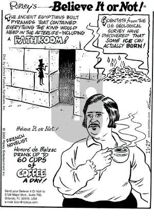 Ripley's Believe It or Not on Monday November 27, 2000 Comic Strip