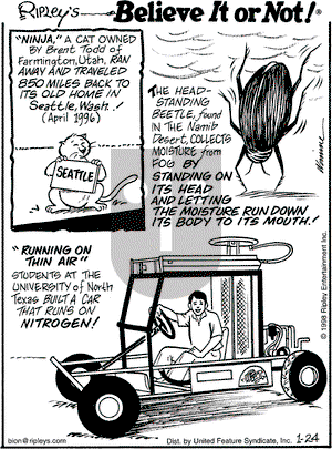 Ripley's Believe It or Not on Saturday January 24, 1998 Comic Strip